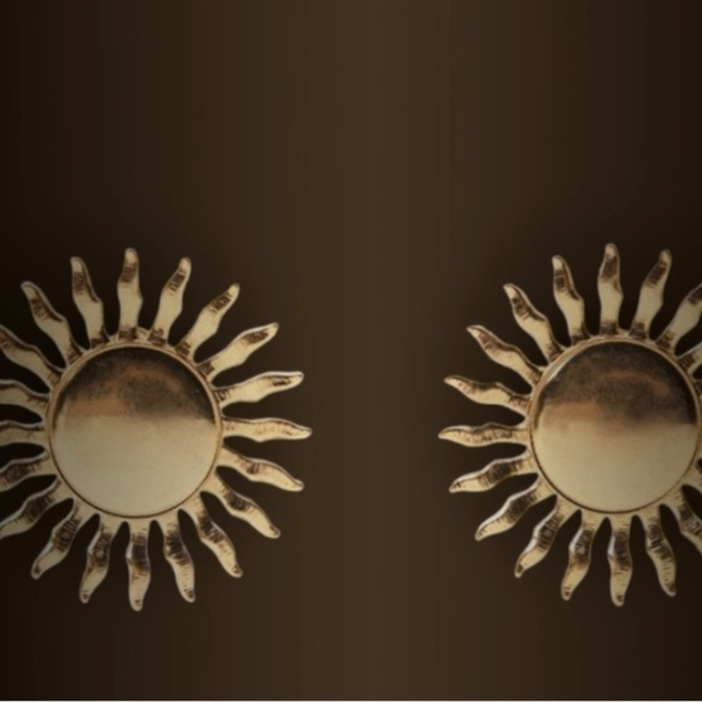 Zara Golden Sun Earrings Gold Trendy